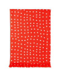 Cashmere polka dot print scarf - Fire