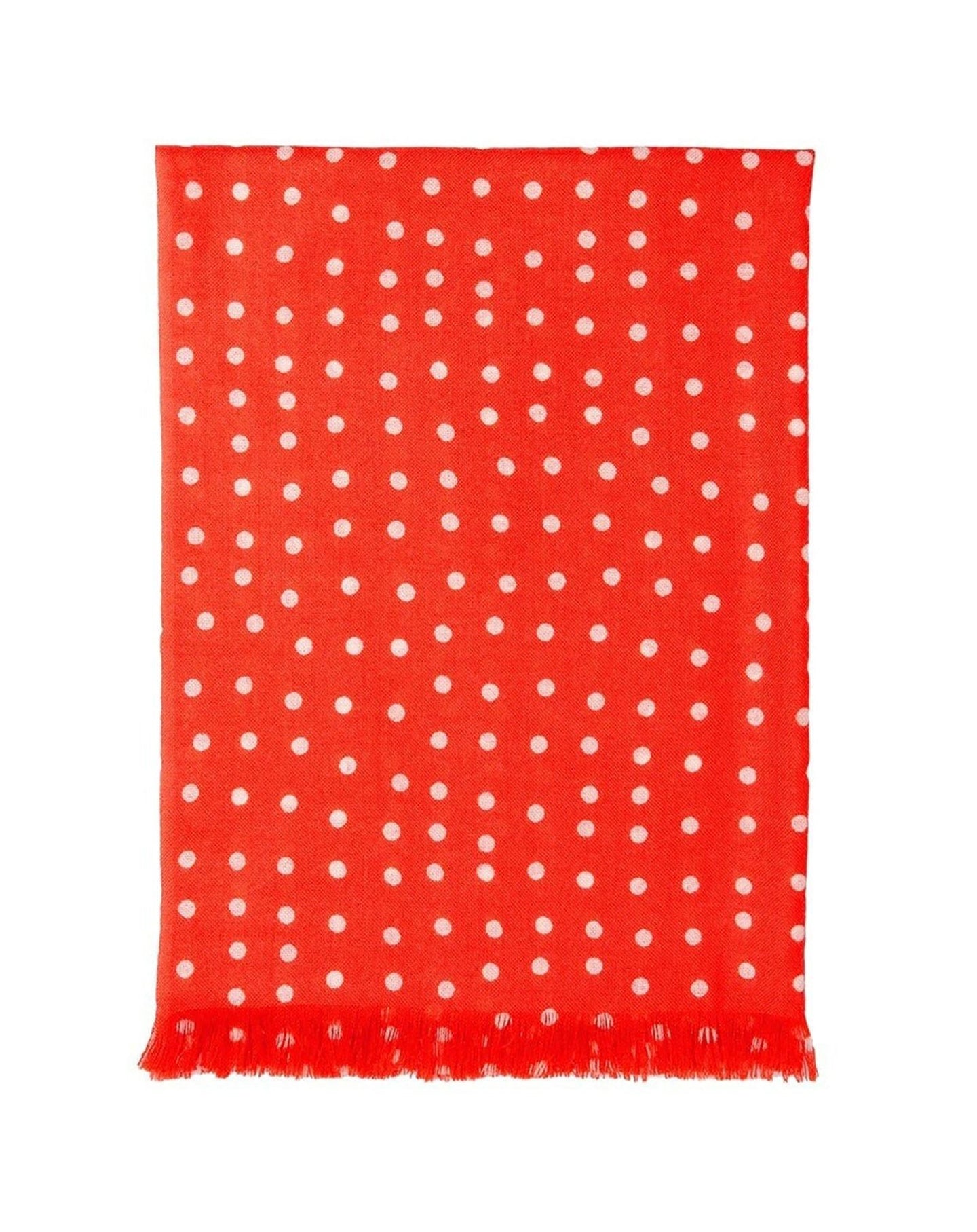 Cashmere polka dot print scarf - Fire