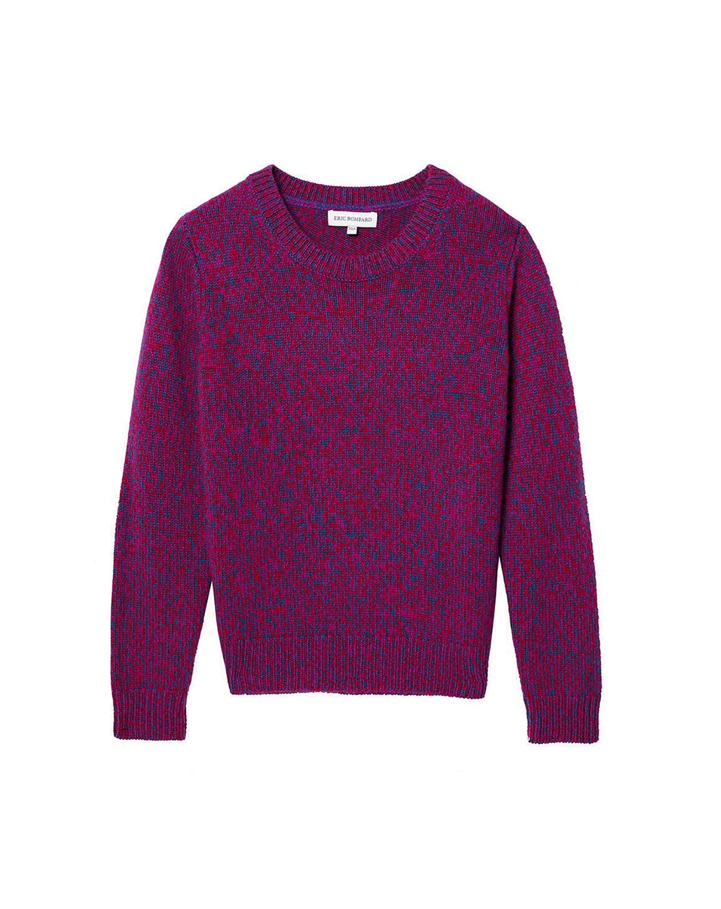 Pull ras de cou Mouline en cachemire - Fuchsia