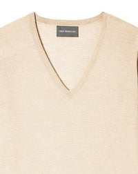 Ultra-fine cashmere V jumper - Nougat