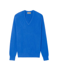 Cashmere V jumper - Cobalt