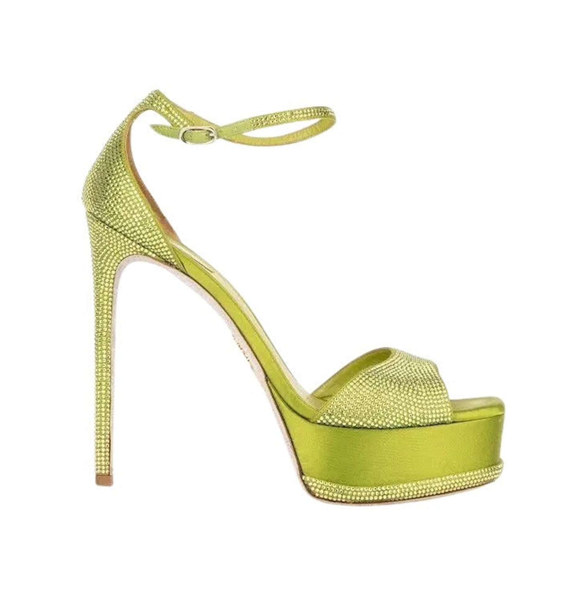 Sandales à plateforme Anastasia 130 à strass en satin - Limecicle