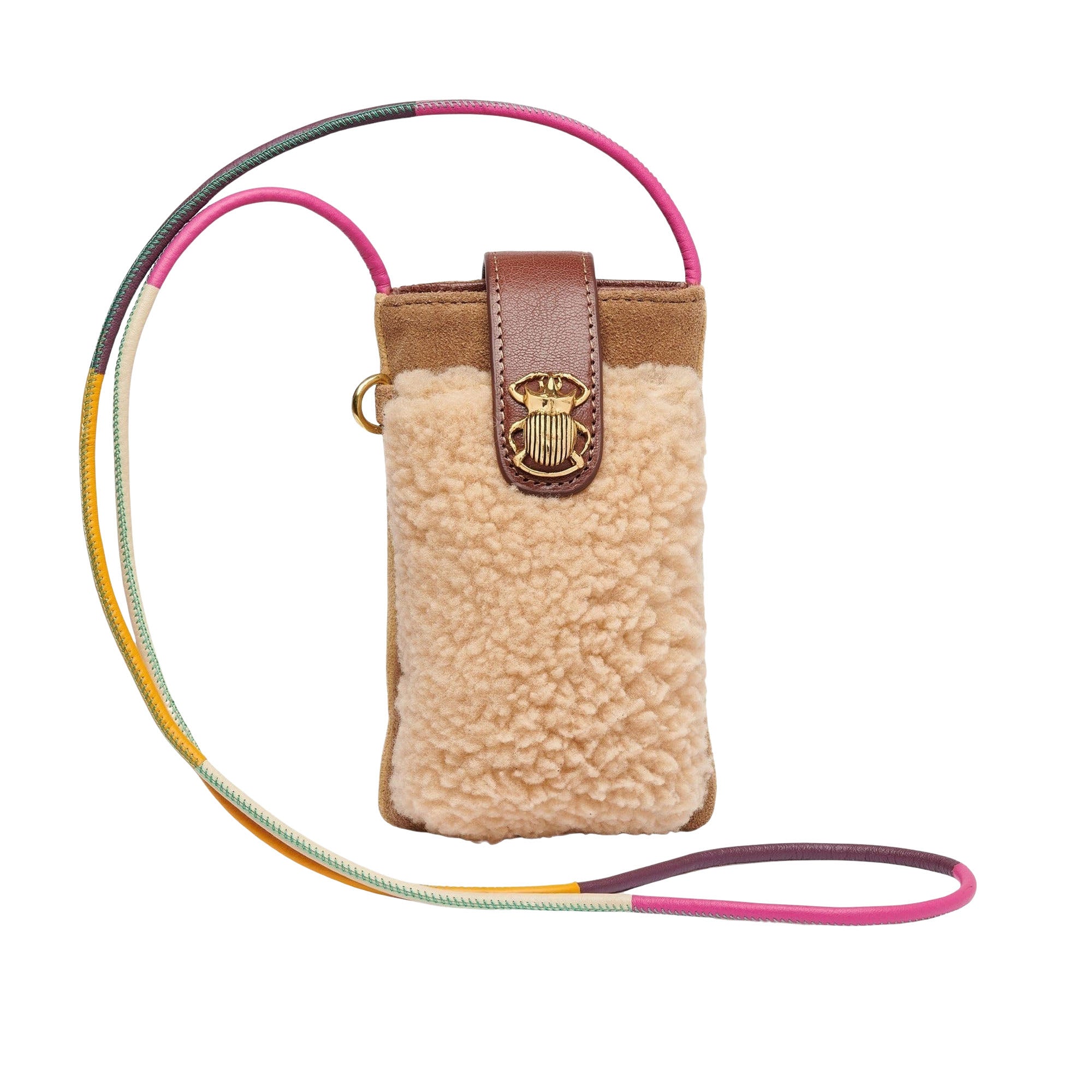 ZZ HORS LIGNE Étui à téléphone Marcus en cuir - Crème