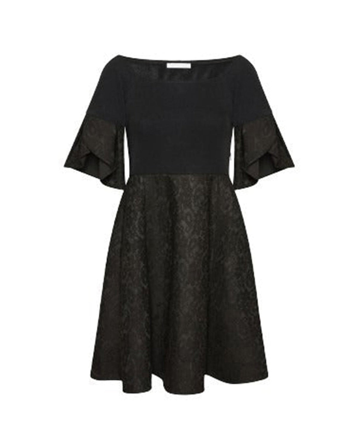 Robe Evaelle en maille et dentelle - Black