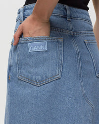 Jupe midi épais en denim - Light Blue Stone