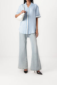 Chemise oversize imprimée monogramme - Panorama Cristalline