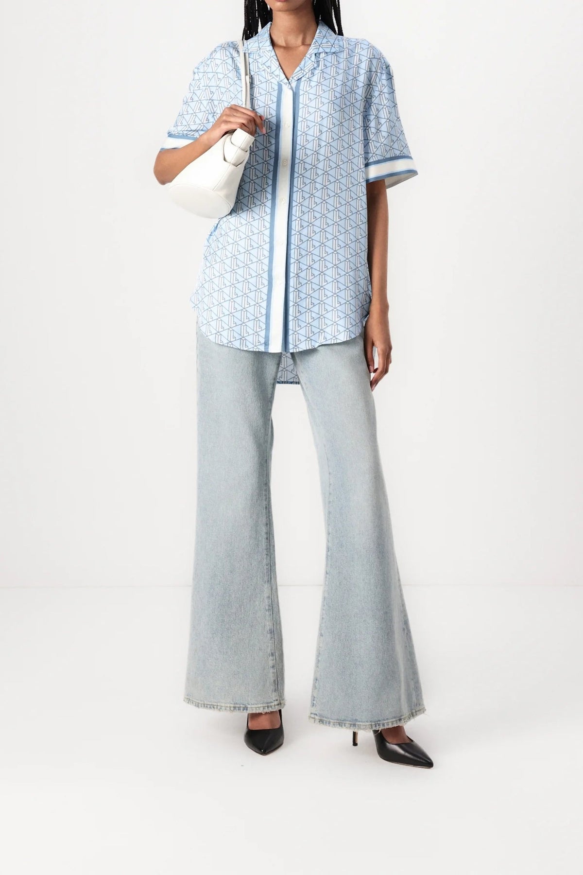 Chemise oversize imprimée monogramme - Panorama Cristalline