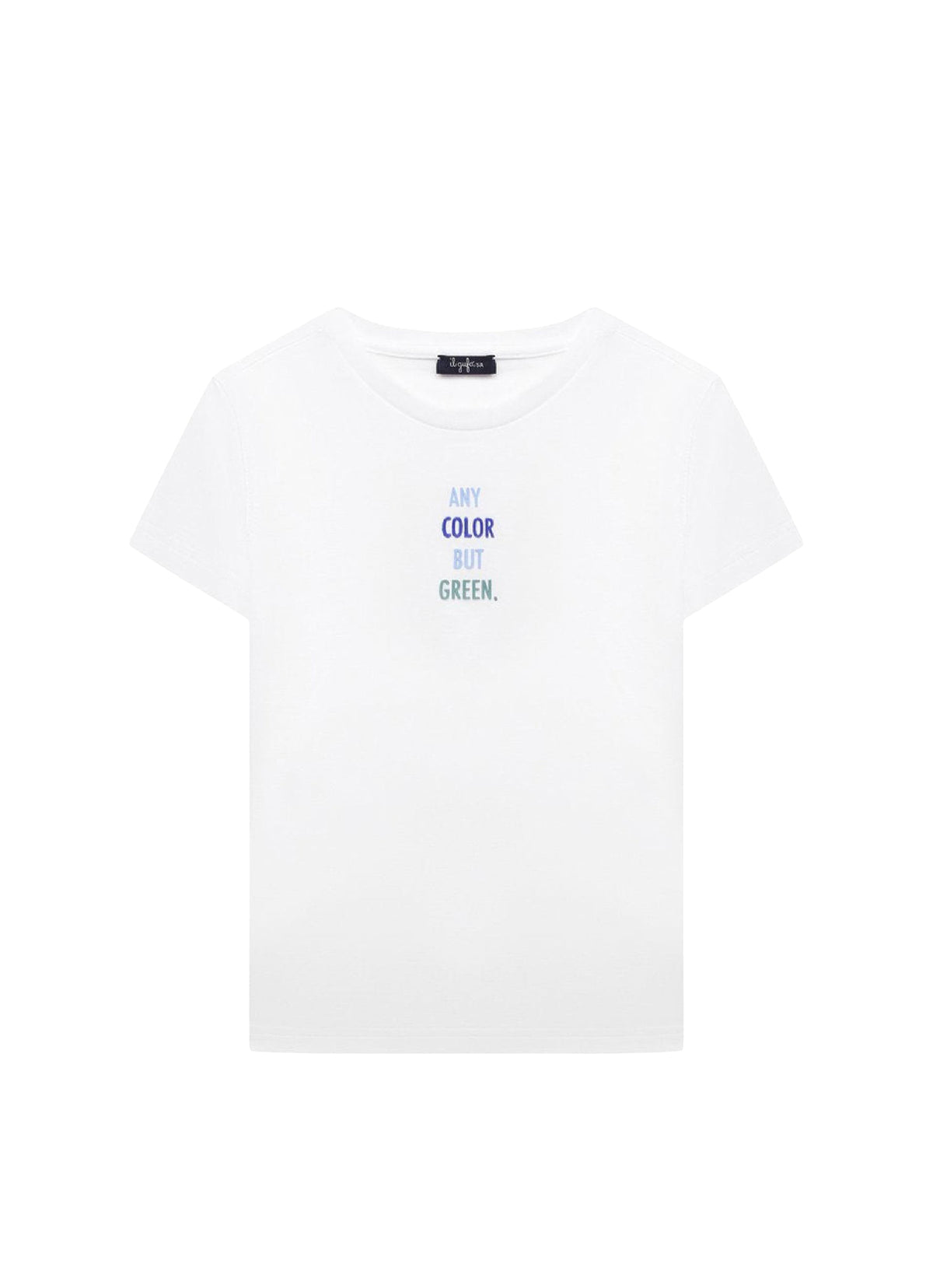 T-shirt avec phrase multicolore - Bianco & Blu Elettrico