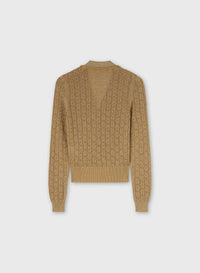 GOLD LUREX JACQUARD KNIT CARDIGAN