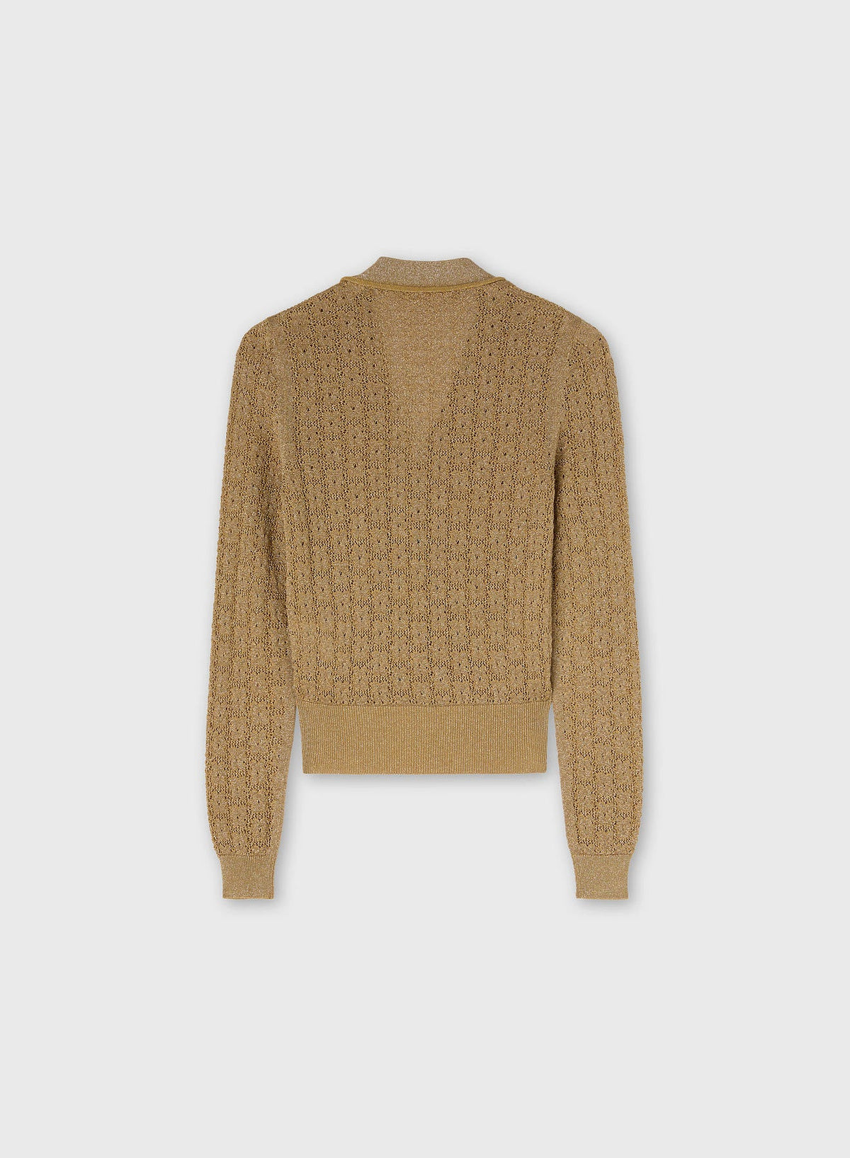 GOLD LUREX JACQUARD KNIT CARDIGAN
