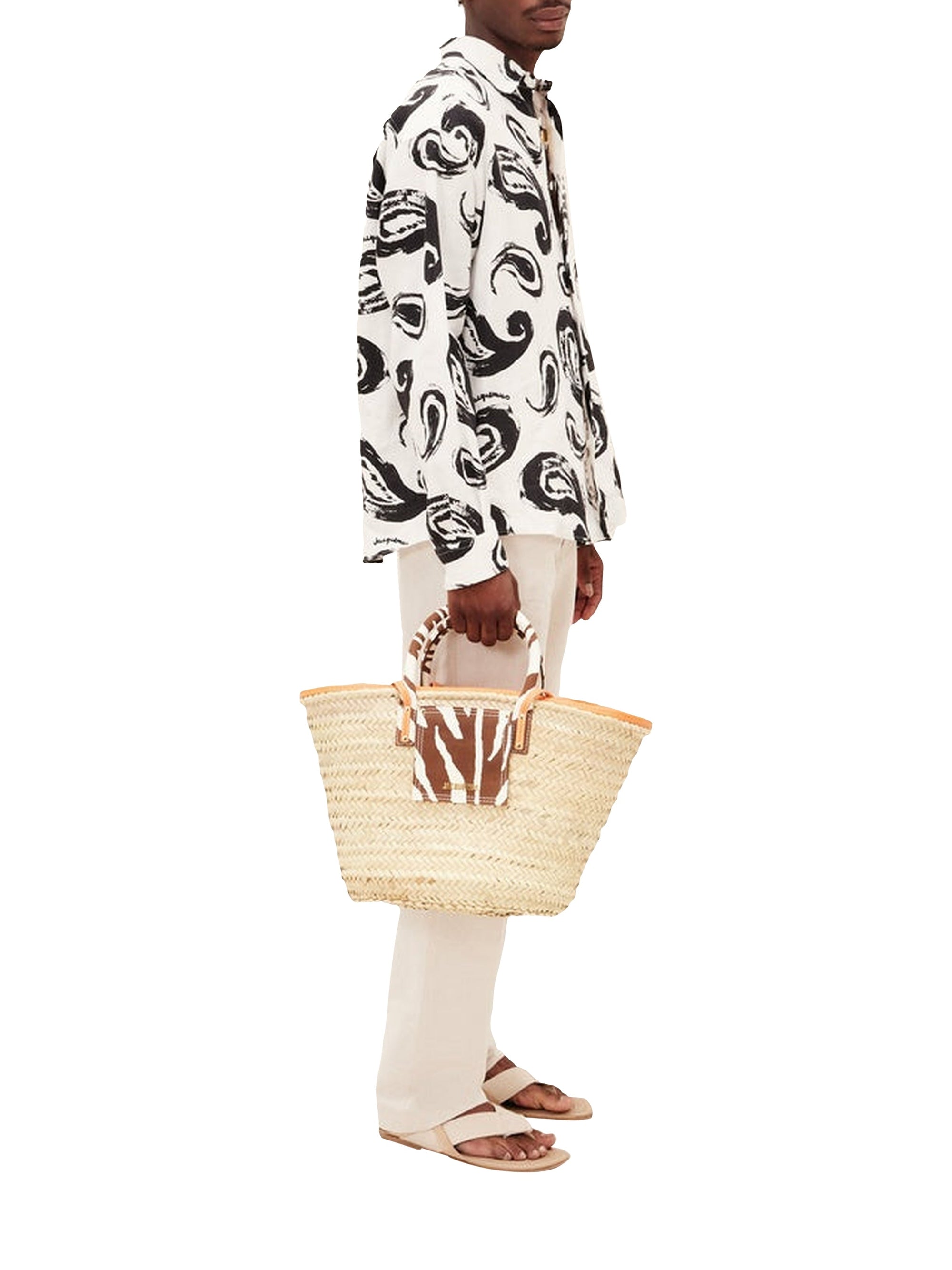 PRINT WHITE/BLACK PAISLEY LA CHEMISE SIMON
