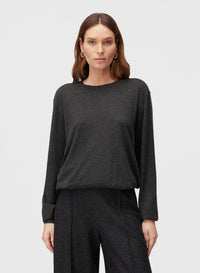 ANTHRACITE SIDE ARGYLE DETAIL CREWNECK