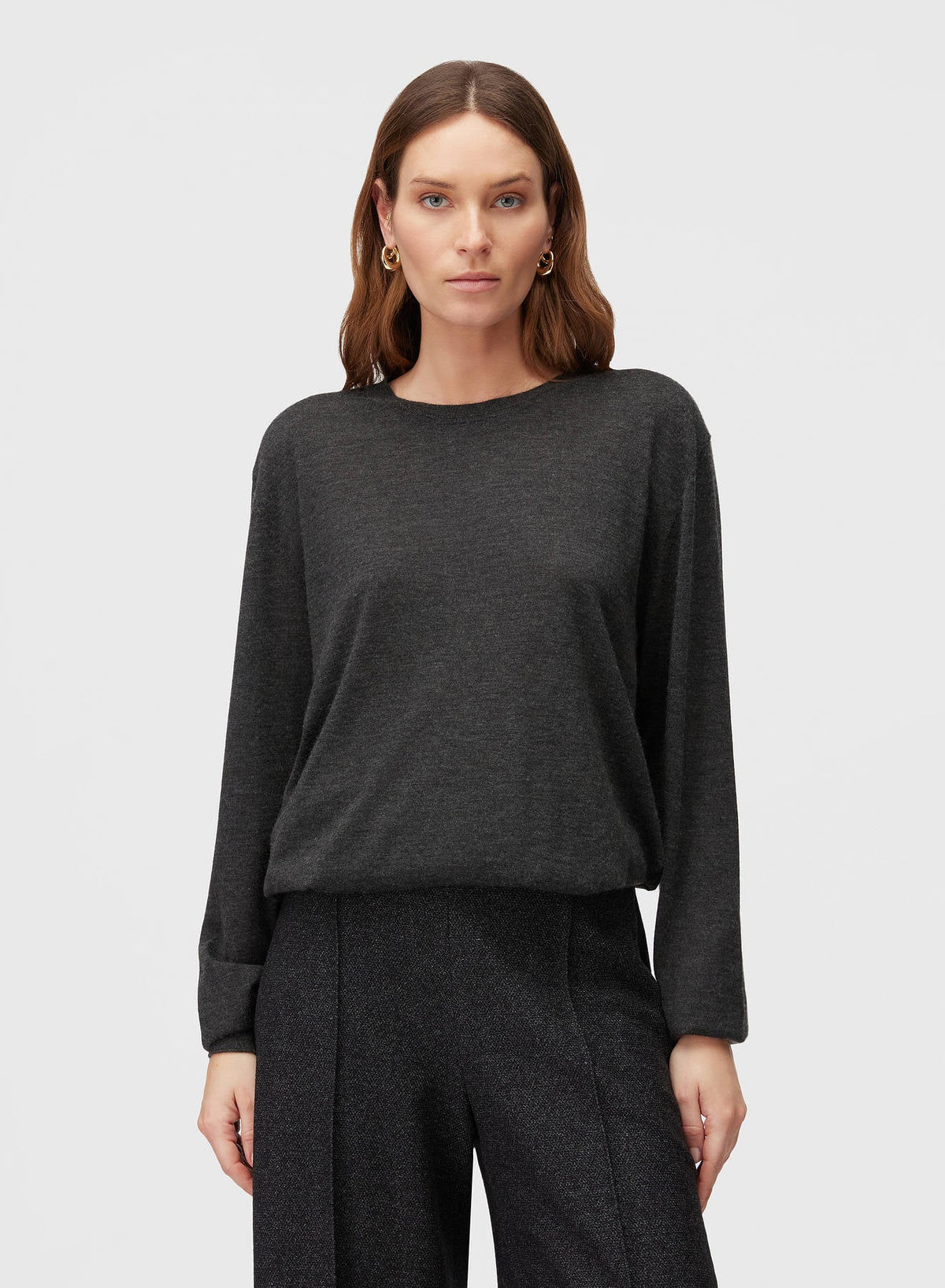 ANTHRACITE SIDE ARGYLE DETAIL CREWNECK