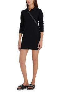 Robe polo courte boutonnée - Black