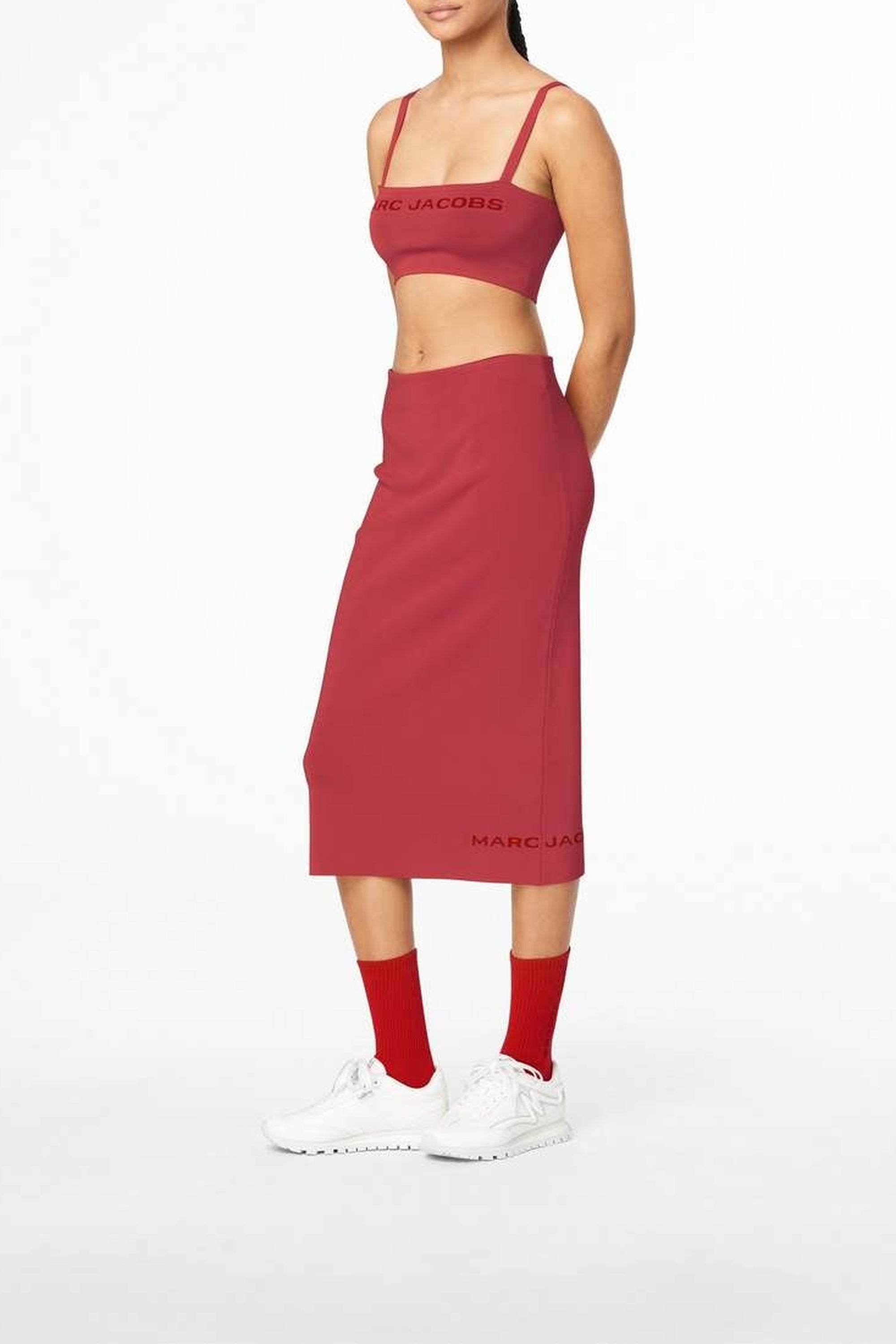 Jupe tube en maille - True Red