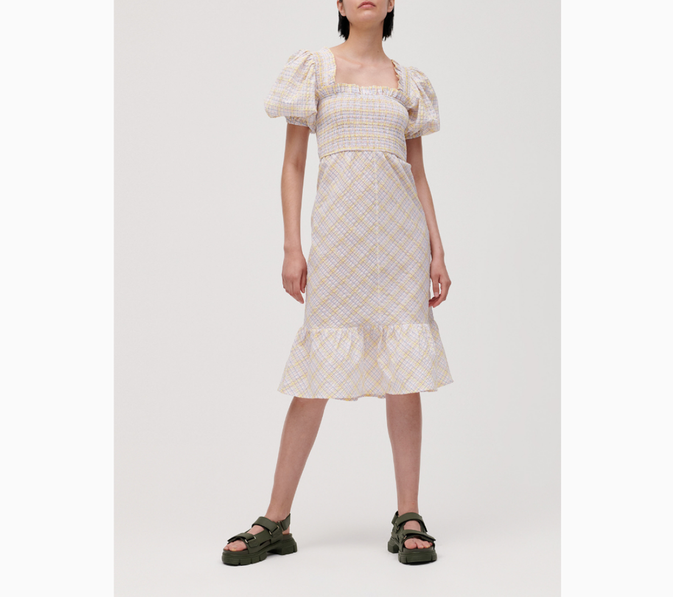 Robe midi imprimée bio en coton - Multicolour
