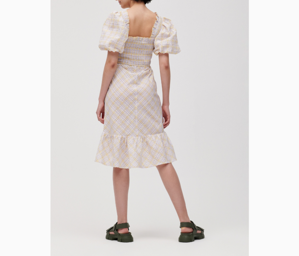 Robe midi imprimée bio en coton - Multicolour
