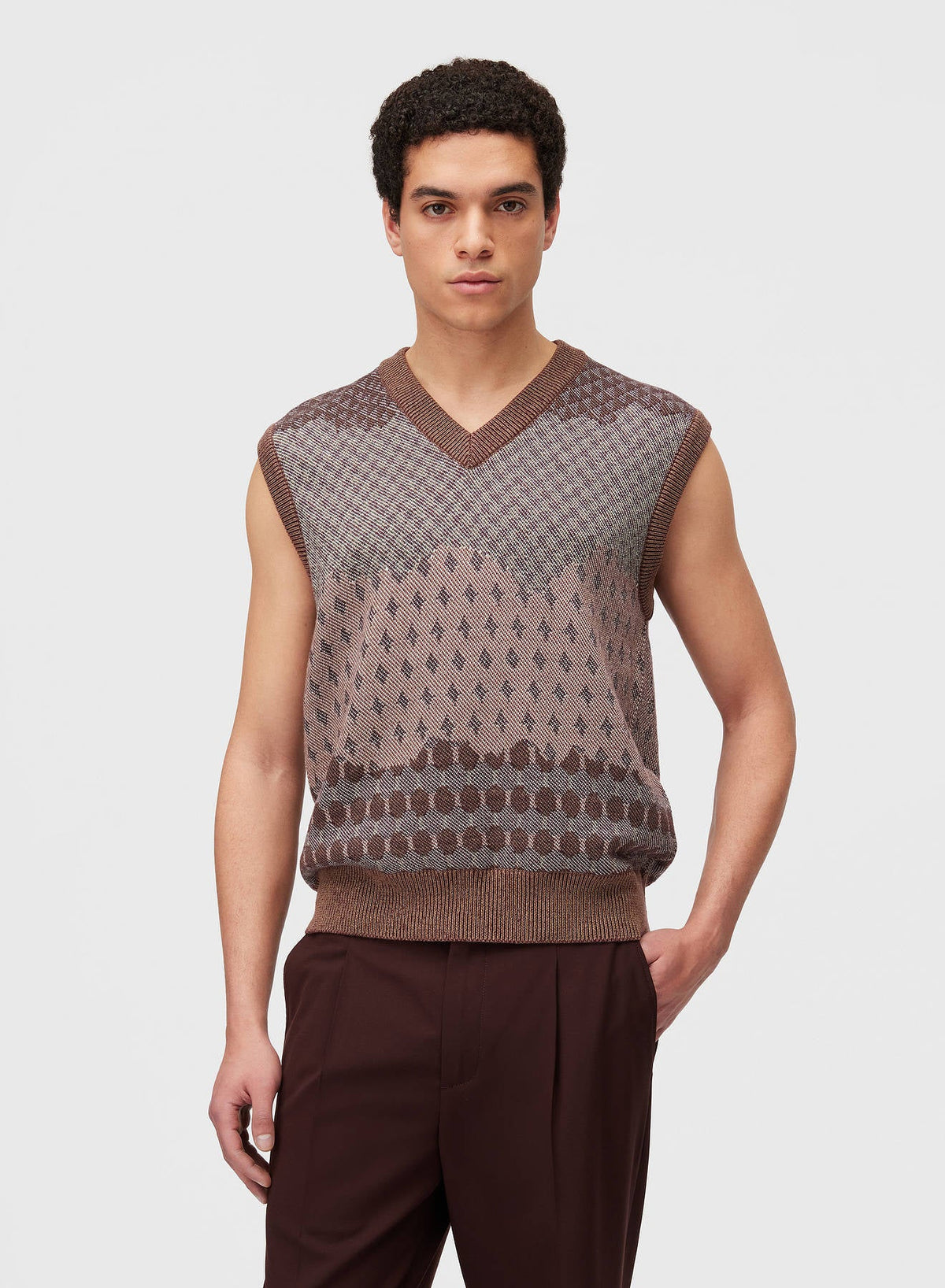 AMARANTO REVERSIBILE JACQUARD VEST