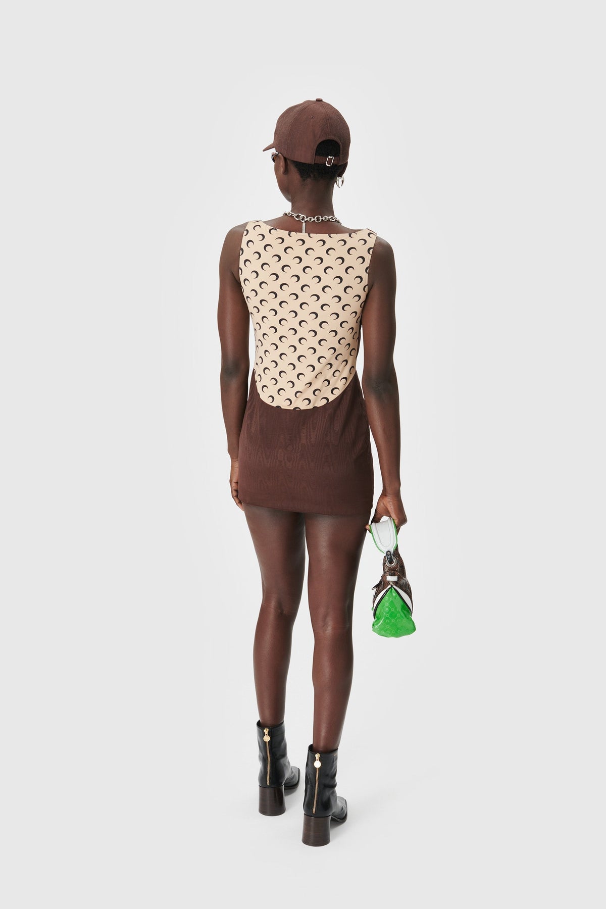 Robe courte moire Upcyclée - Brown