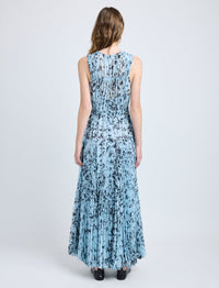Robe Pat en chiffon imprimé - Sky Blue Multicolor