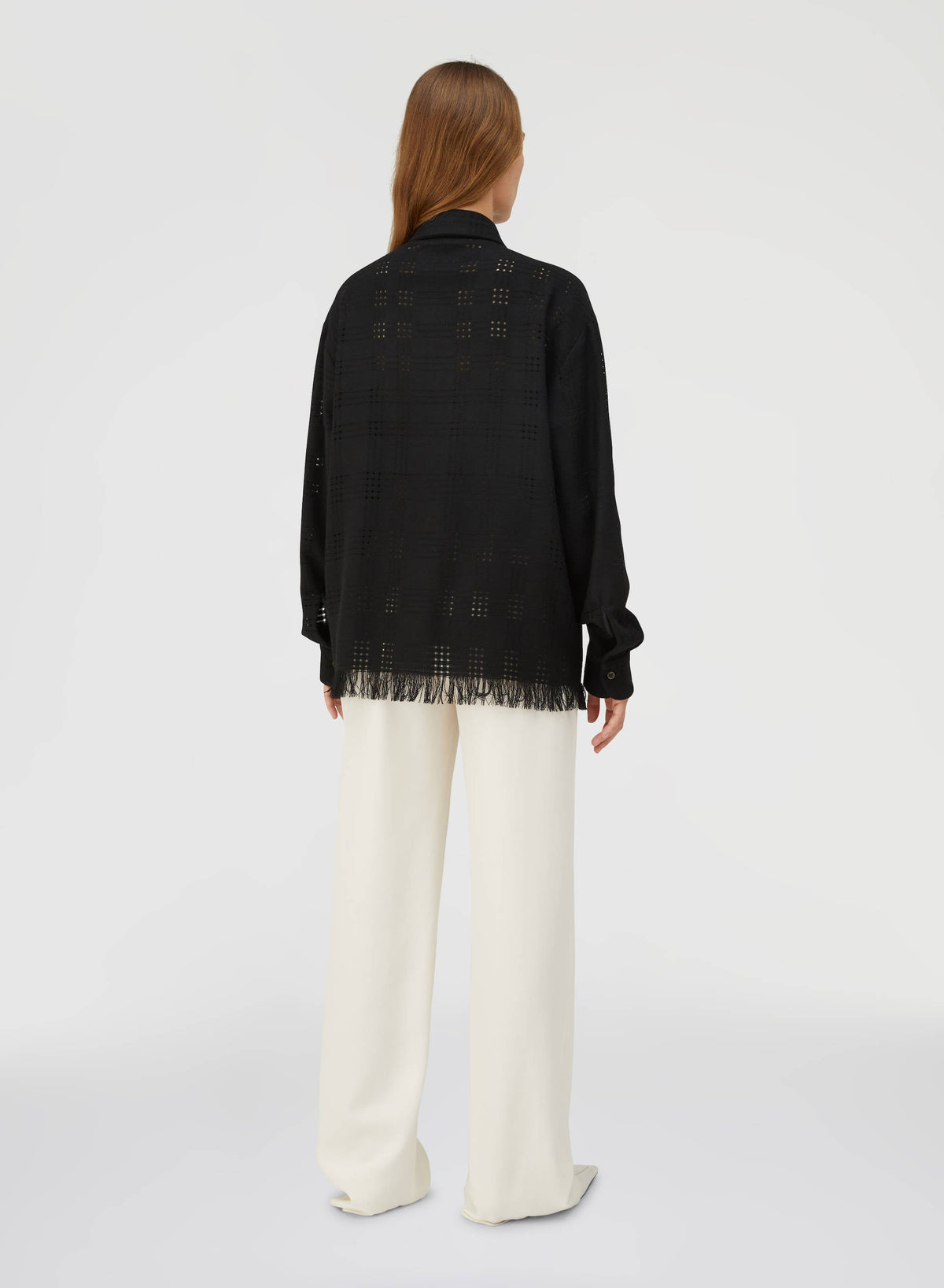 BLACK WEAVE SUPERLIGHT CASHMERE SHIRT