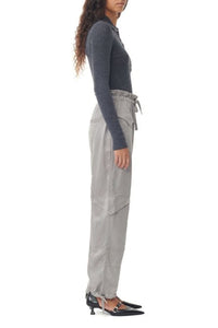 Pantalon cargo à poches en satin - Frost Gray