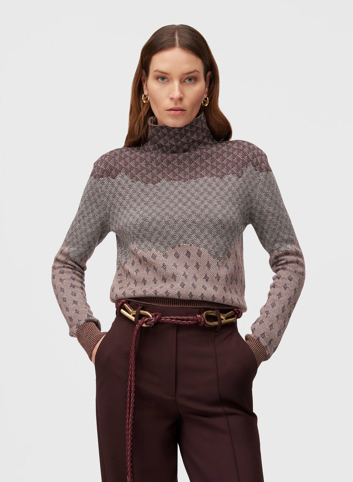 AMARANTO JACQUARD TURTLENECK