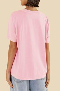 T-shirt Tropical Mon Amour en coton - Rose