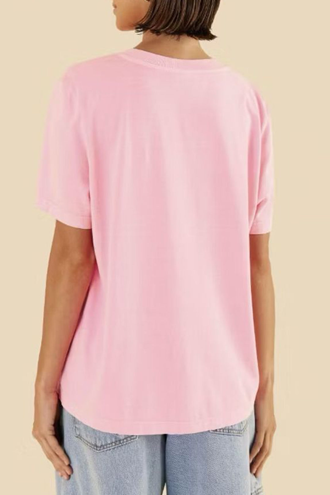 T-shirt Tropical Mon Amour en coton - Rose