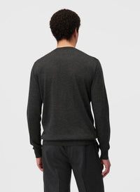 ANTHRACITE SIDE ARGYLE DETAIL CREWNECK