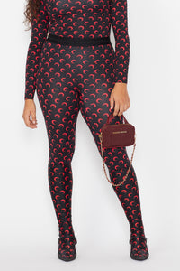 PRIX MARQUE : 150€_All Over Red Moon & Black Legging - All Over Red Moon & Black