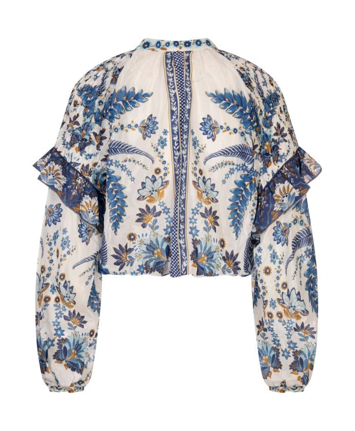 Blouse Ana Tapestry en coton - Bleu