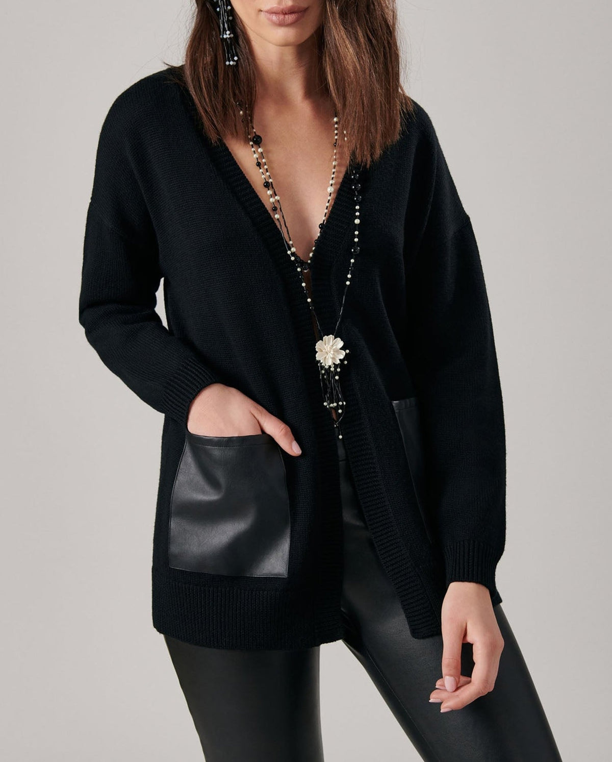Cardigan Fael en laine - Noir