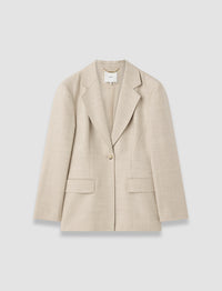 Fallon wool blazer - Powder Melange