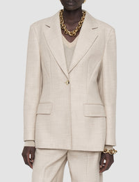 Fallon wool blazer - Powder Melange