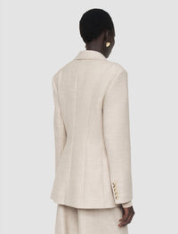 Fallon wool blazer - Powder Melange