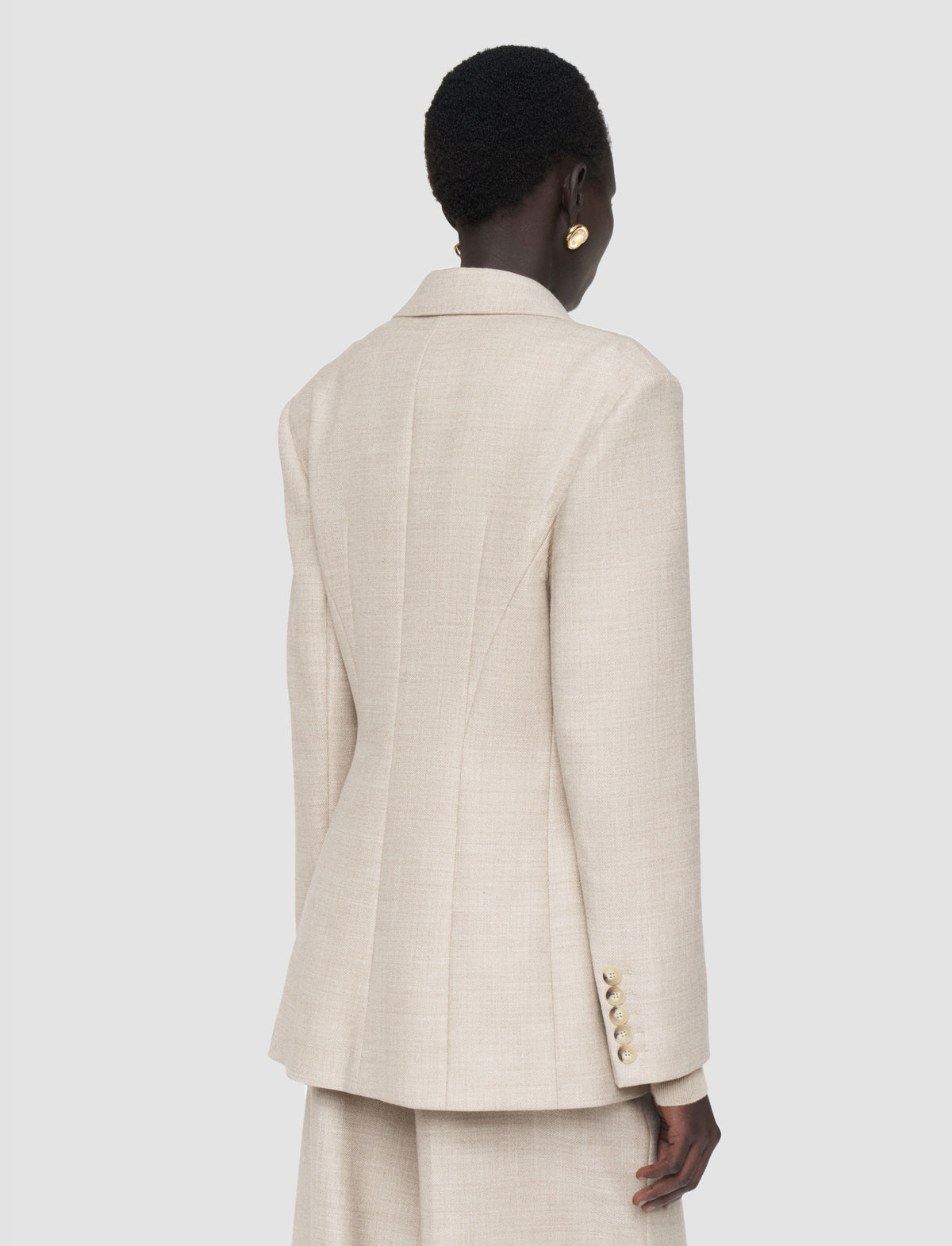 Fallon wool blazer - Powder Melange