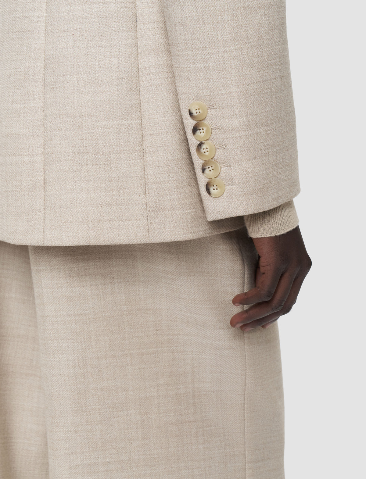 Fallon wool blazer - Powder Melange