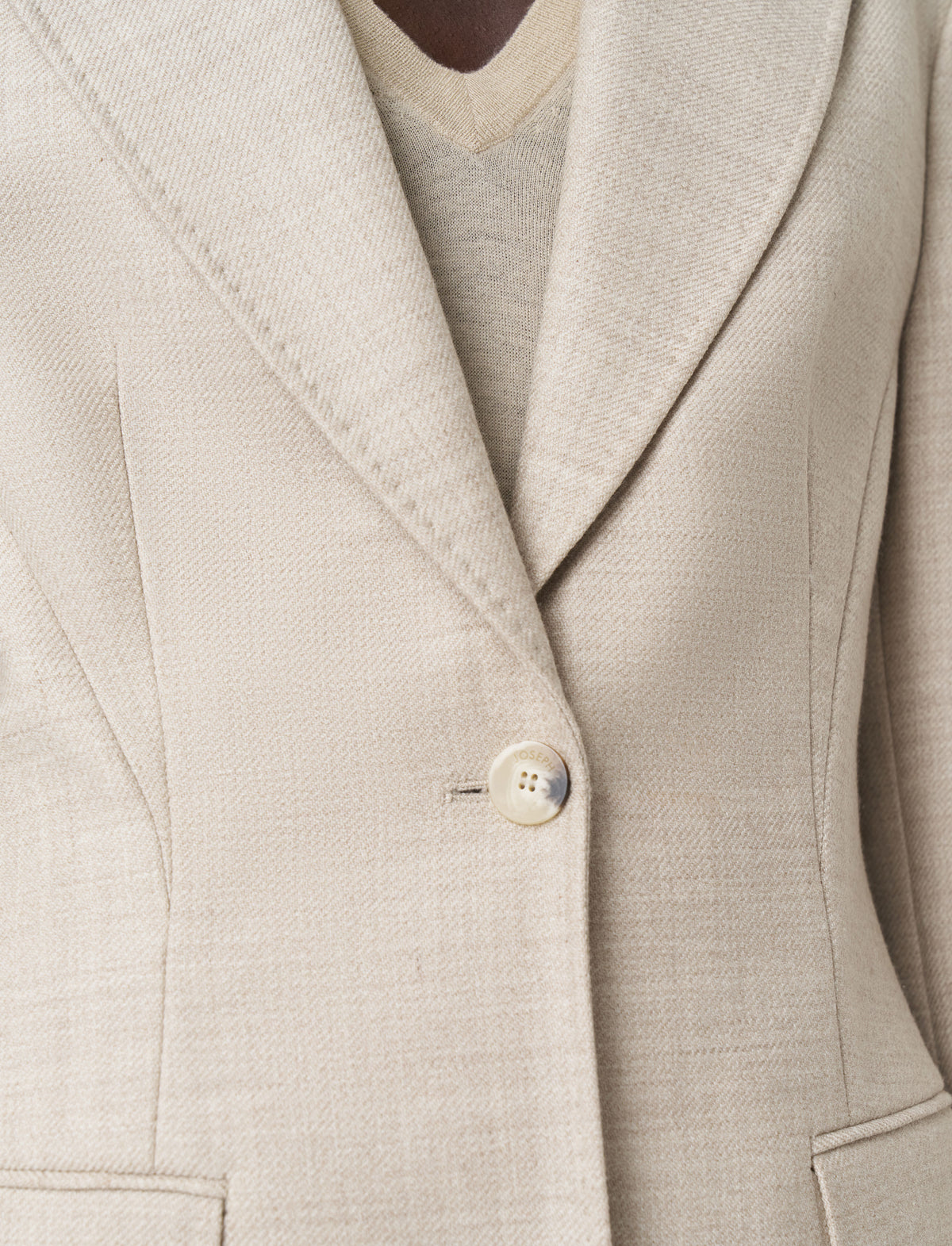 Fallon wool blazer - Powder Melange