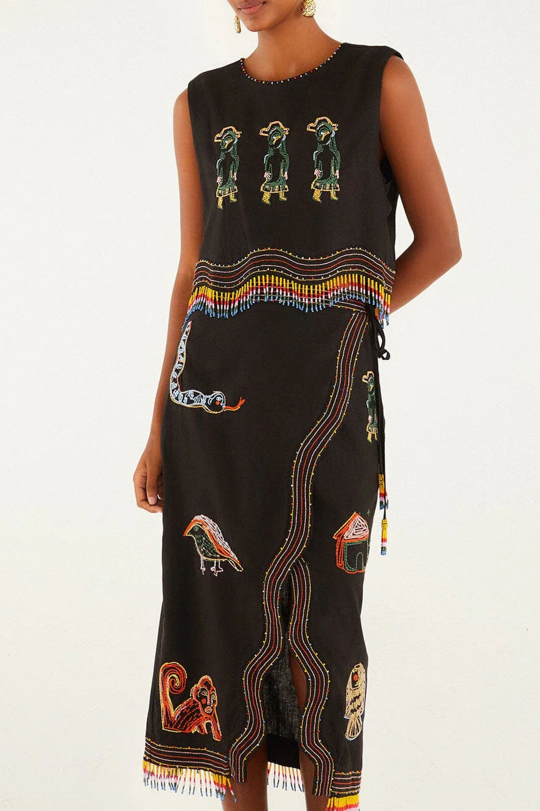 Top Ana Leovy en lin - Multicolore
