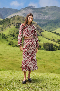 Blush Pink & Burgundy Jupe - Blush Pink & Burgundy
