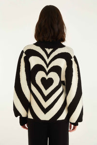 Heart Gradient knitted jumper - Black