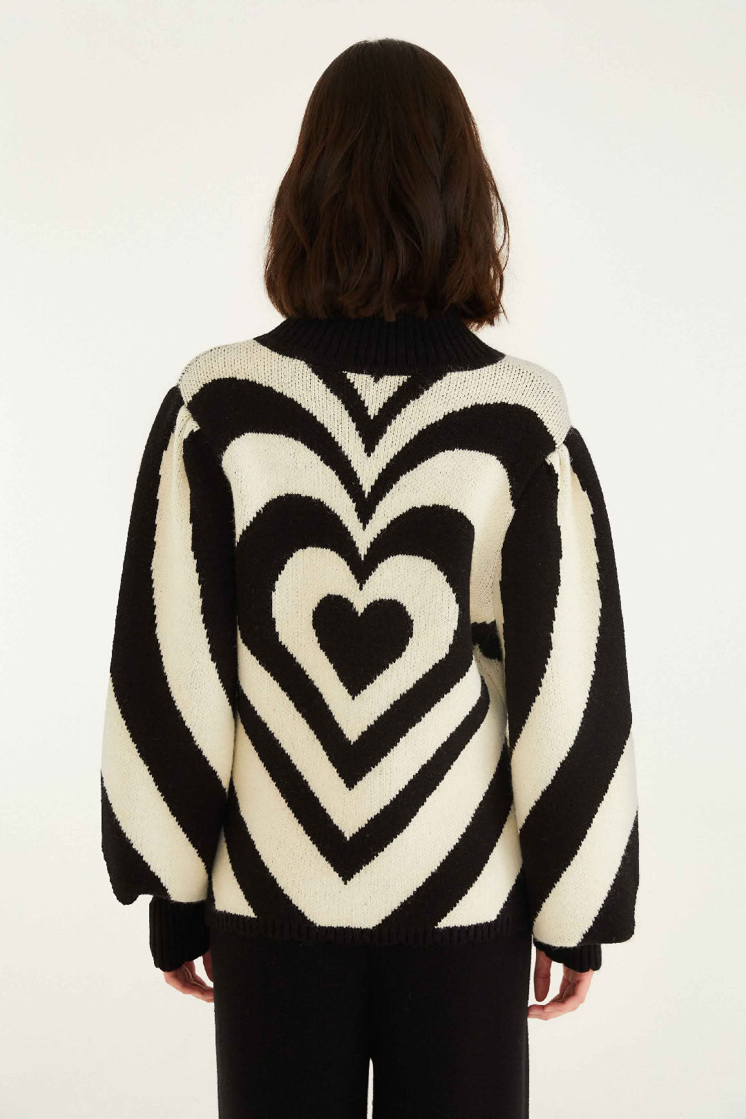 Heart Gradient knitted jumper - Black