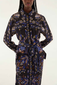 Mix Scarves Black Robe midi - Mix Scarves Black