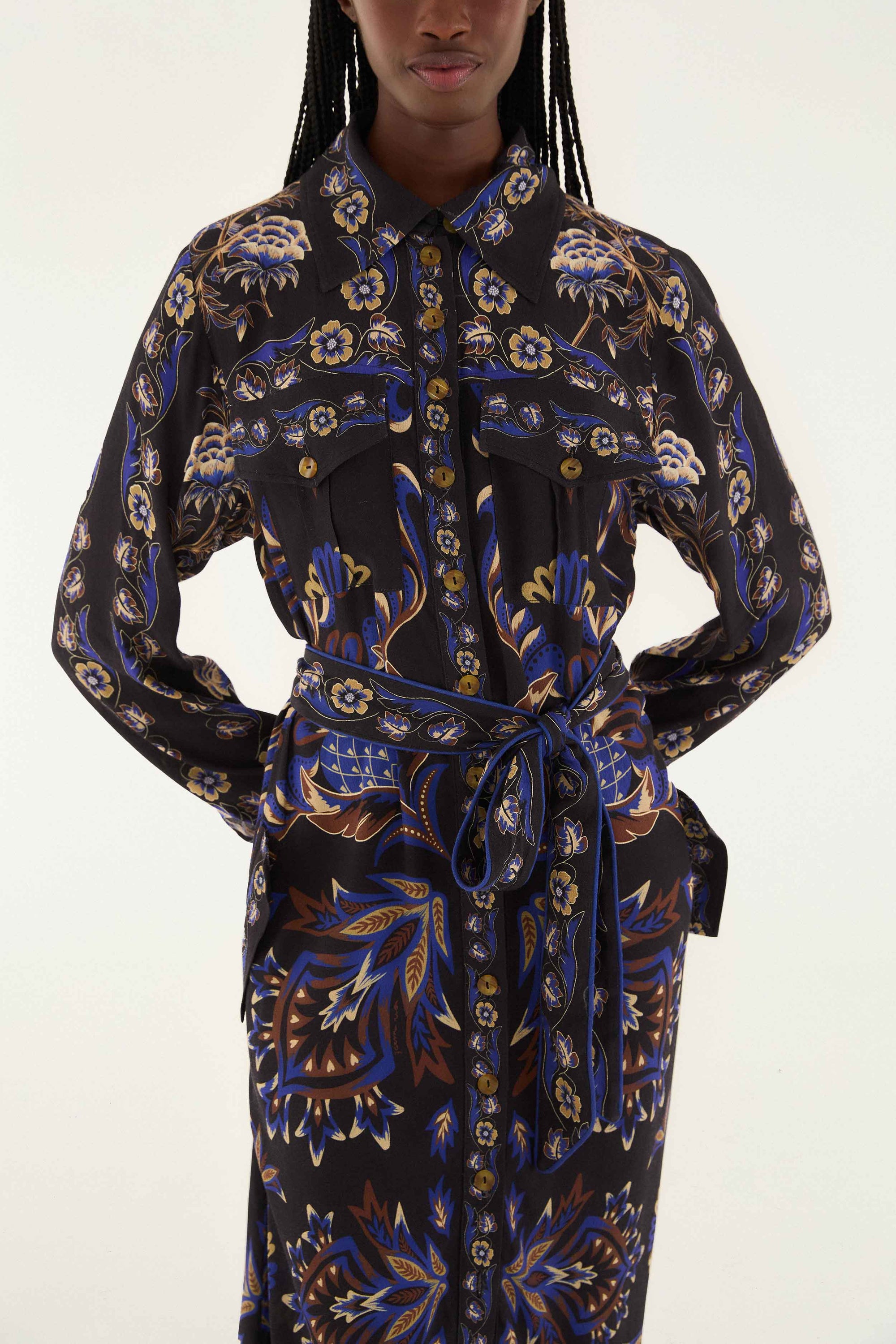 Mix Scarves Black Robe midi - Mix Scarves Black