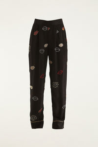 Beaded Kisses Black Pantalon - Beaded Kisses Black