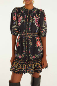 Belle Garden Short Dress - Black