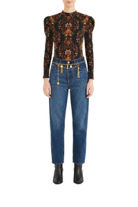 Berry Garden Bodysuit - Black