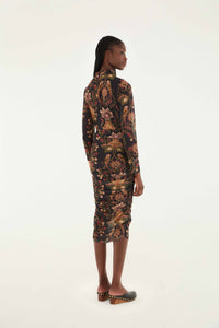DIFFUSELY_Berry Garden Black Robe midi - Berry Garden Black