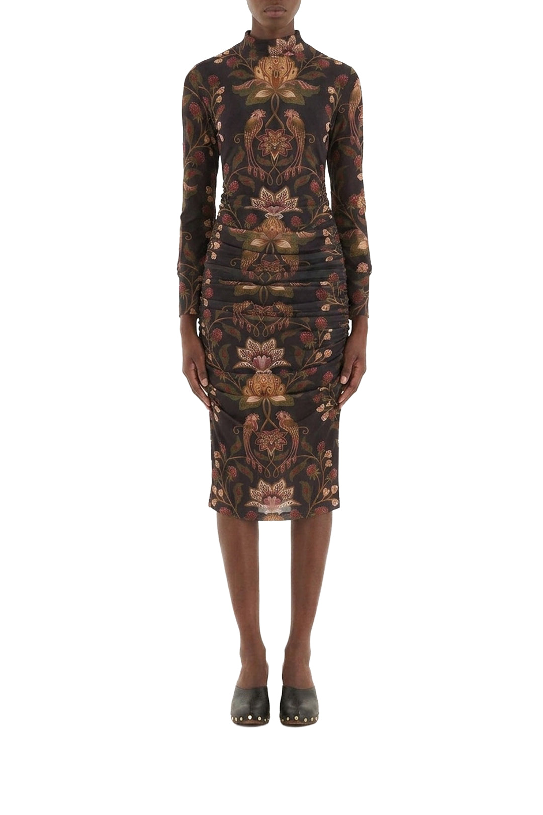 Robe midi Berry Garden - Noir